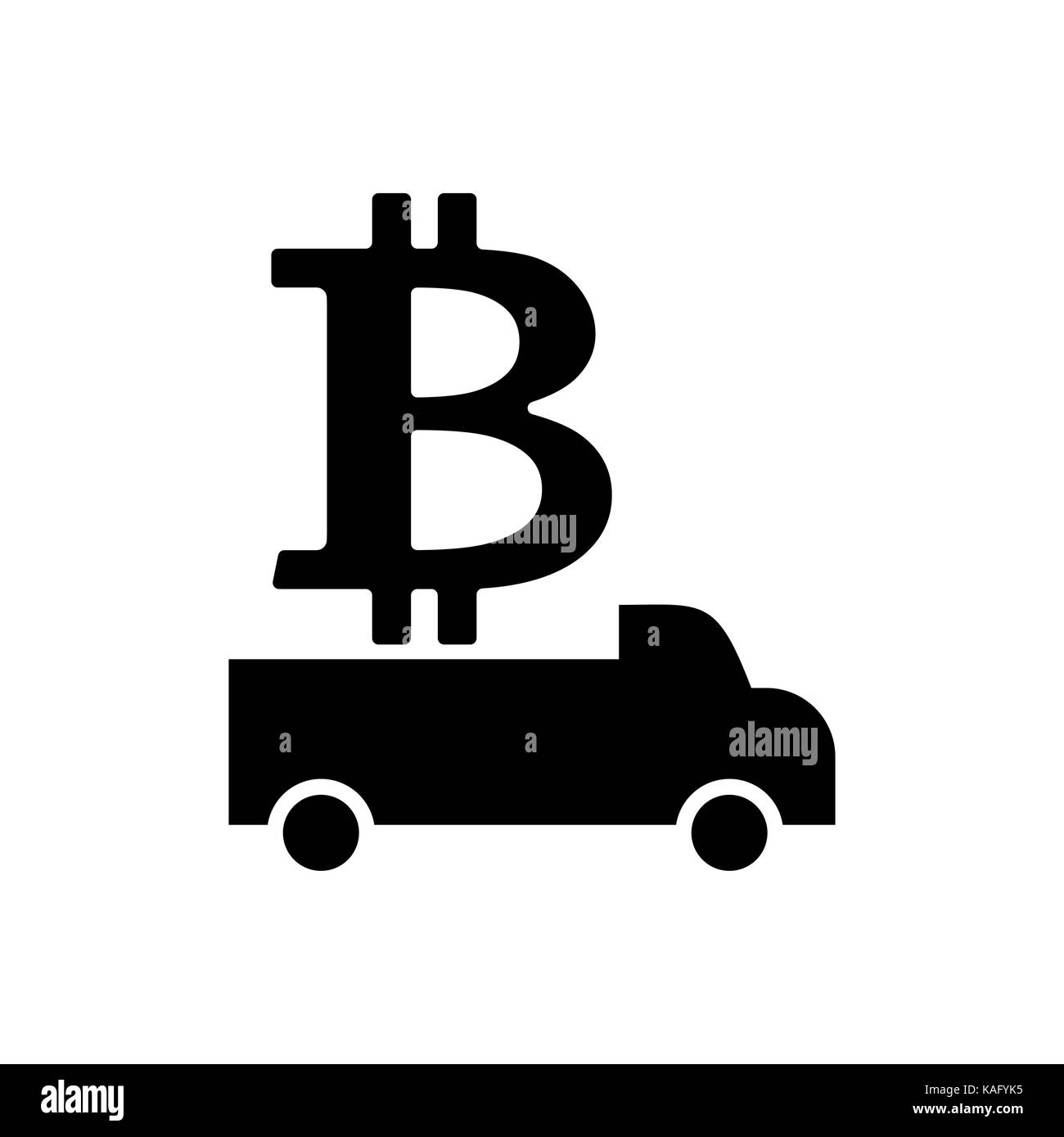 Delivery Bitcoin Cryptocurrency Logistics Virtual Money Vector - 